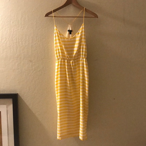 J. Crew Dresses & Skirts - Yellow stripe midi dress
